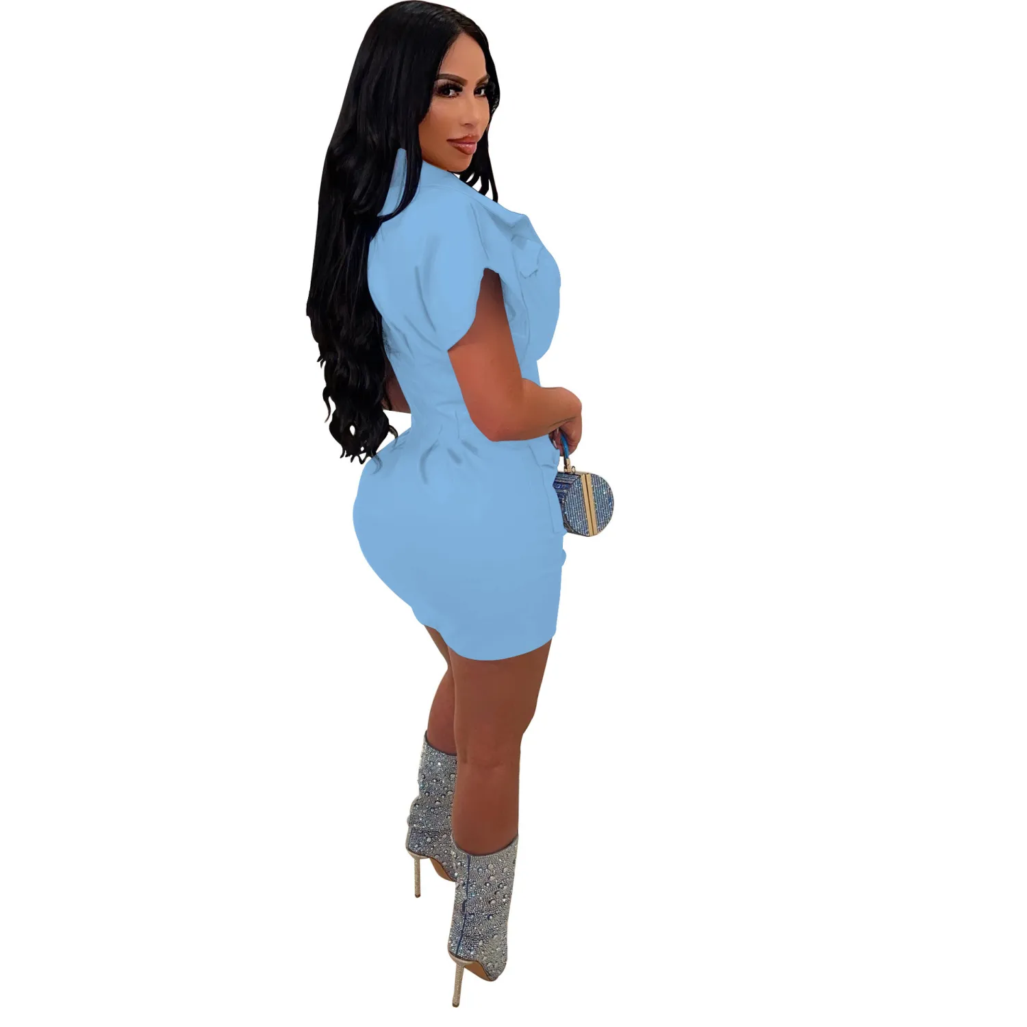 Women Style Pocket Summer Button Sexy Dress 19 Women Style Pocket Summer Button Sexy Dress - Image 17