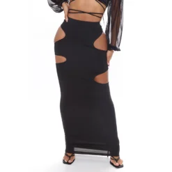 Women Fashion Cut Out Solid Maxi Dress -Women Fashion Shop 8d7ee063b3012d98