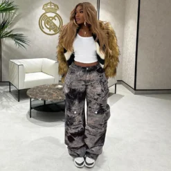 Plus Size Women Cargo Denim Pant 8 Plus Size Women Cargo Denim Pant -Women Fashion Shop 8da2a23af3f94ca9