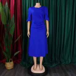 Women's Summer Chic Elegant Solid Plus Size Dress -Women Fashion Shop 8df4acbcf552fc31