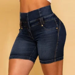 High Waisted Denim Shorts Women's Slim Fit Butt Lift Shorts Hot Shorts -Women Fashion Shop 8e58dee612c49147