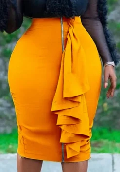 Plus Size African Women Fall Sexy Zipper Bodycon Skirt -Women Fashion Shop 8f970e807fb4f2c9
