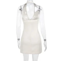 Spring Chic Halter Neck Fashion Sexy Halter Deep V Neck Backless Bodycon Dress -Women Fashion Shop 8fe0b597b92ec98b