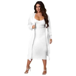 Women's Fall Ribbed V-Neck Long Sleeve Solid Casual Two Piece Dress Suit 36 Women's Fall Ribbed V-Neck Long Sleeve Solid Casual Two Piece Dress Suit -Women Fashion Shop 90cde69589731614