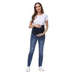 Women's Tight Fitting Maternity Denim Pants -Women Fashion Shop 91335afac8543bbf