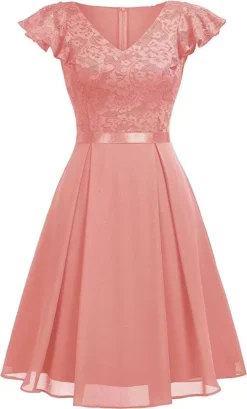 Women Lace Cutout Chiffon Dress -Women Fashion Shop 91a641b5730c3170