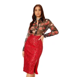 Women Slit Bodycon Sequined Skirt -Women Fashion Shop 920a2216ac17aed2