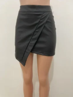 Irregular Slit High Waist Bodycon Nightclub Pu Leather Zipper Patchwork Skirt -Women Fashion Shop 93abeef61d551957