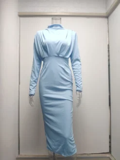 Women Fall Trendy Solid Long Sleeve Dress -Women Fashion Shop 940a119b8d833404