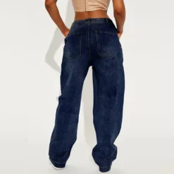 Women's Denim Pants Long High Waist Wide Leg Pants Boyfriend Jeans -Women Fashion Shop 9410664015b6590f