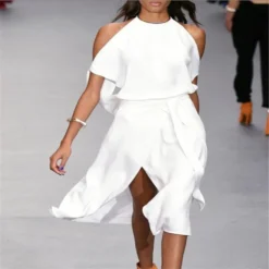 Summer Sleeveless Cut Out Shoulder Slit Multicolor Sexy Long Dress -Women Fashion Shop 94e322d7bd3ff365