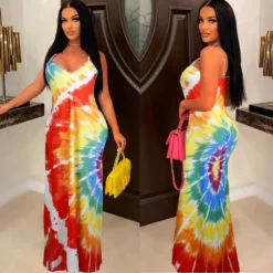 Printed Sling Long Nightclub Dress -Women Fashion Shop 9524e99e05978d42