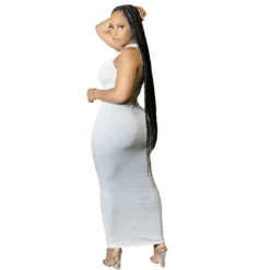 Women Sexy Solid Color Cutout Sleeveless Dress -Women Fashion Shop 96649bb6ec3bf353