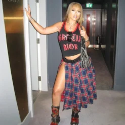 Patchwork Contrast Plaid Women's Skirt -Women Fashion Shop 96cadd195023c299