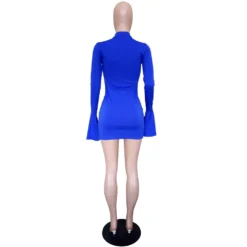 Women'S Solid Color Sexy Flare Sleeve Dress Nightclub Wear