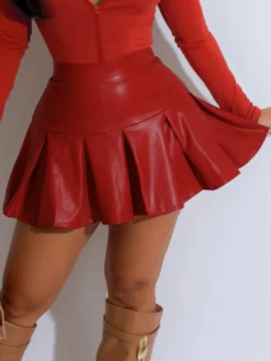 Cute Casual Style Sexy Pleated Leather Mini Skirt 30 Cute Casual Style Sexy Pleated Leather Mini Skirt -Women Fashion Shop 98ad8e356dc968ac