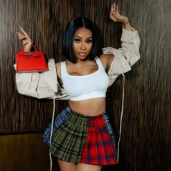 Women Autumn And Winter Contrast Color Plaid Pleated Skirt -Women Fashion Shop 99192e877668e58e