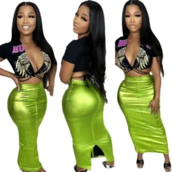 Sexy Bodycon Invisible Zipper Slit Skirt Leather Skirt -Women Fashion Shop 991fa6f33079e193