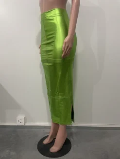 Sexy Bodycon Invisible Zipper Slit Skirt Leather Skirt -Women Fashion Shop 998915ffee0559f8