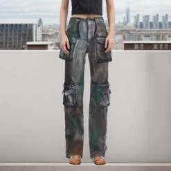 Trendy Cargo Pants Spring Fashion Street Multi-Pocket High Waist Denim Trousers -Women Fashion Shop 9a5542d5f97d4da1