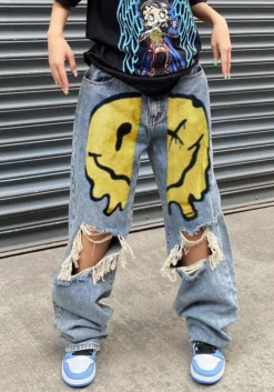 Trendy Loose Wide-Leg Pantsirregular Ripped Shorts -Women Fashion Shop 9ac565e74b7909e9