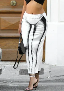 Women's Autumn Street Sexy Body Pattern Print Slim Bodycon Long Skirt -Women Fashion Shop 9cabf6cb5e199456