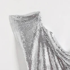Women Irregular Sequin Vest Metal Chain Backless Top -Women Fashion Shop 9dbe0287680af513