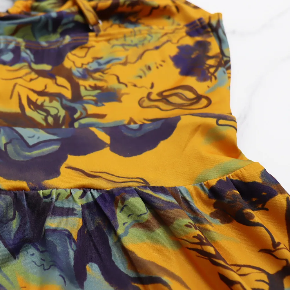 Women Deep V Sexy Camisole Ruffle Edge Print Backless Dress 18 Women Deep V Sexy Camisole Ruffle Edge Print Backless Dress - Image 16