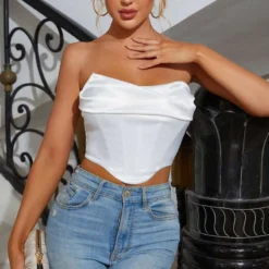 Summer Women's Sexy Fishbone Corset Wrap Chest Crop Tank Top -Women Fashion Shop 9ea505e3bc88b580