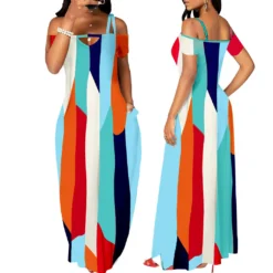 Sexy Fashion Digital Print Off Shoulder Strapless Maxi Dress -Women Fashion Shop 9ef1e05ad13d92ef