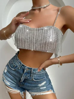 Women Sexy Camisole Tassel Chain Halter Neck Backless Top -Women Fashion Shop 9f80e6e59c67befb