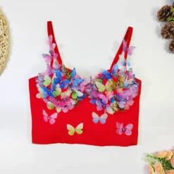 Women Beach Holidays Fishbone Strapless Tank Sexy Strap Butterfly Top -Women Fashion Shop 9fc474f494f7d67e