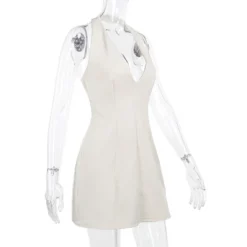 Spring Chic Halter Neck Fashion Sexy Halter Deep V Neck Backless Bodycon Dress -Women Fashion Shop a03d1fae4f910cda