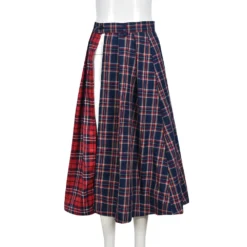 Patchwork Contrast Plaid Women's Skirt -Women Fashion Shop a0a400081b0e50be