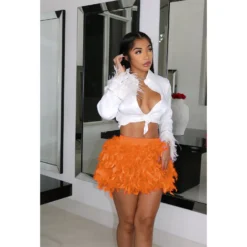 Women's Feather Skirt Sexy Party Prom Fur Skirt -Women Fashion Shop a108c621db49333c