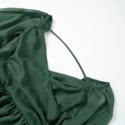 Women Summer Solid Casual Mesh Long Sleeve Lace-Up Backless Mini Dress -Women Fashion Shop a32968327594a6fc