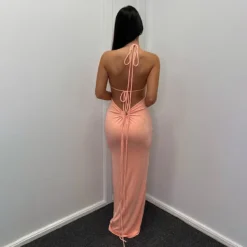 Summer Ladies Long Dress Solid Color Sexy Low Back Straps Halter Bodycon Dress 17 Summer Ladies Long Dress Solid Color Sexy Low Back Straps Halter Bodycon Dress -Women Fashion Shop a4a5c6f5fd0844a2