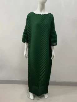 Plus Size Women Pleated Loose Maxi Dress -Women Fashion Shop a4aded68dba2ed4e