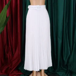 Women High Waist Pleated Belted Skirt 26 Women High Waist Pleated Belted Skirt -Women Fashion Shop a4e1ea5f45b32f5d