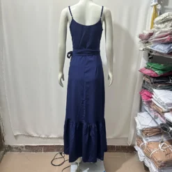 Women Suspender V-neck Tie-up Ruffled Slit Maxi Dress -Women Fashion Shop a5310ea2ebef3338