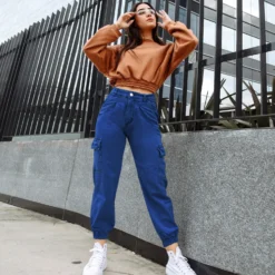 Women's Slim Fit Multi-Pocket Denim Cargo Pants 24 Women's Slim Fit Multi-Pocket Denim Cargo Pants -Women Fashion Shop a57ea41265842fdb