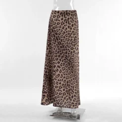 Women Leopard Print Satin Fishtail Skirt -Women Fashion Shop a6e1d1094b6430b9