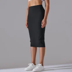 Women High Waist Stretch Slit Sports Skirt -Women Fashion Shop a92656216e267199