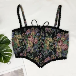 Women'S French Court Retro Style Camisole Female Wrapped Chest Lace-Up Corset -Women Fashion Shop a95d3e9aec75cd9e