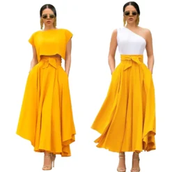 Women's Solid Casual Long Skirt -Women Fashion Shop a9b5c69ed1f5d2ac