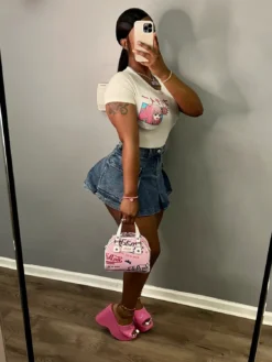 Sexy Fit Denim Mini Club Skirt