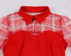 Plus Size Women Bell Bottom Sleeve Patchwork Vintage Dress -Women Fashion Shop ab719c3ff2b829ec