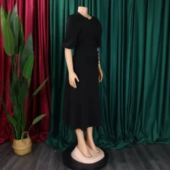 Women's Summer Chic Elegant Solid Plus Size Dress -Women Fashion Shop ab84d886e8d8f2dc