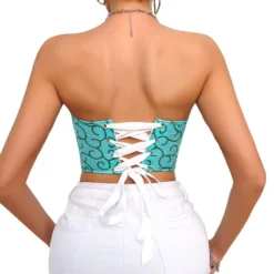 Women Sexy Print Strapless Fishbone Autumn Women Clothing Basics Top -Women Fashion Shop abf315e68da5d36e