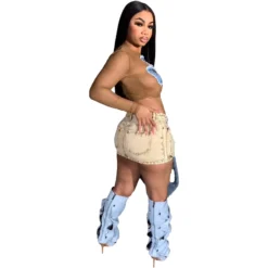 Women Spring/Summer Pocket Stretch Denim Skirts -Women Fashion Shop ac21428ce499d989